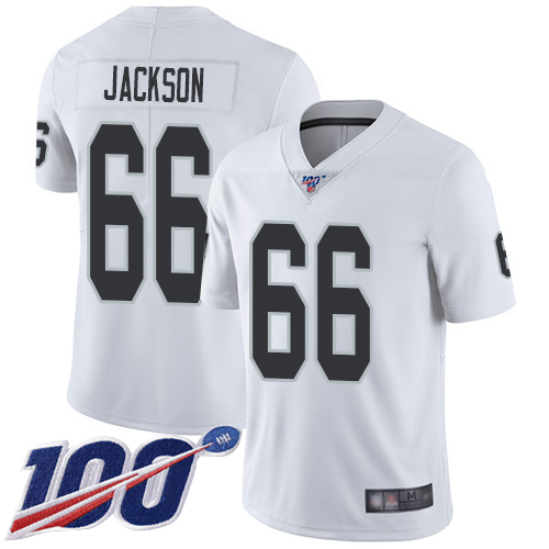 Men Oakland Raiders Limited White Gabe Jackson Road Jersey NFL Football 66 100th Season Vapor Jersey